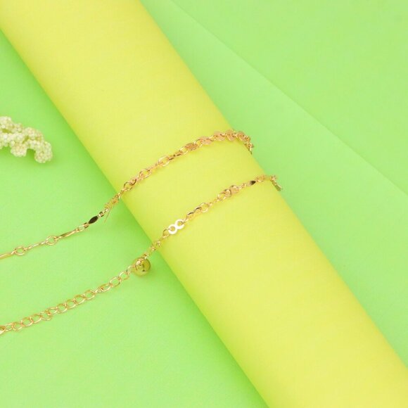 "Elegant Rose Gold Anklet with Floral & Star Charms, XPAL1176 - Picture 7 of 12